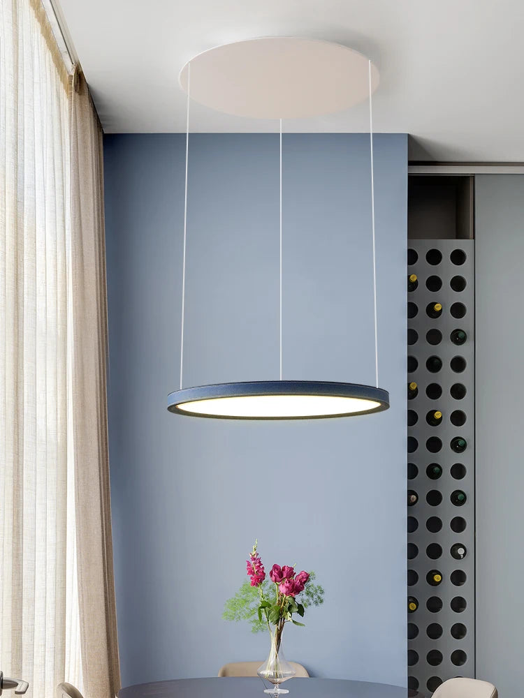 Nordic Modern Minimalist Restaurant Bar, Living Room, Bedroom, Ring Chandelier, Artistic Personality, Real Leather Chandelier - vue 1 sur 10