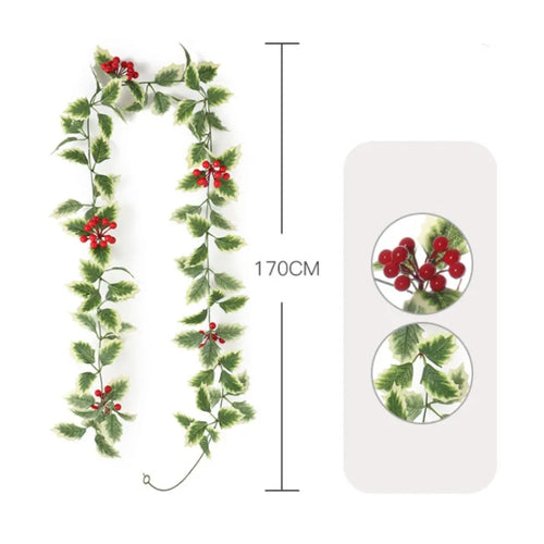 guirlande de feuilles artificielles pour décoration de noël - vue 14 sur 14