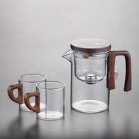 Theiere en verre chauffante avec infuseur filtre magnetique