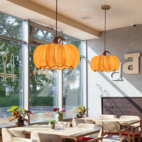 Designer Restaurant Island LED Chandelier Retro Resin Pumpkin Lamp Bedroom Wabi Sabi Pendant Lamps Home Decoration Light Fixture - vue 4 sur 18