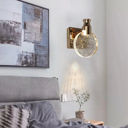 applique murale led de luxe en cristal décorative et veilleuse - vue 2 sur 8