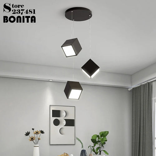 suspension moderne à LED géométrique en acrylique design minimaliste - vue 4 sur 12