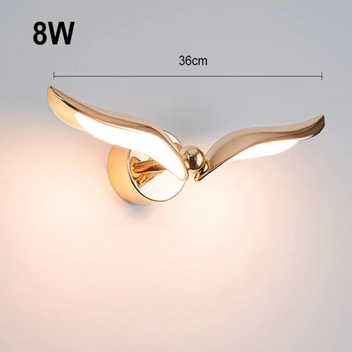 applique murale moderne led en forme de mouette créative - vue 9 sur 8