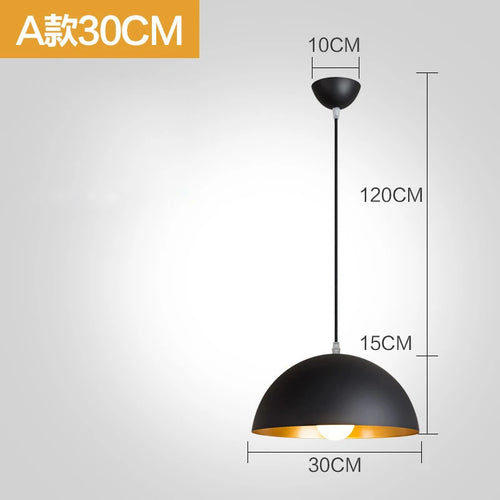 lustre industriel rétro led en fer nordique suspension éclairage - vue 24 sur 23