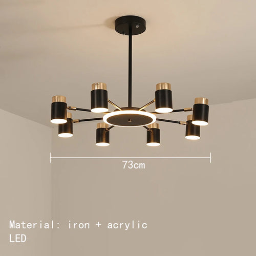 lustre led rotatif en métal pour éclairage de restaurant - vue 11 sur 11