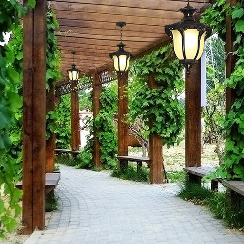lampe extérieure suspendue pour jardin et balcon étanche - vue 5 sur 7