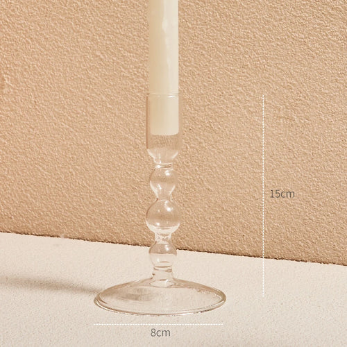 bougeoir en verre transparent décoration intérieure moderne nordique - vue 20 sur 31