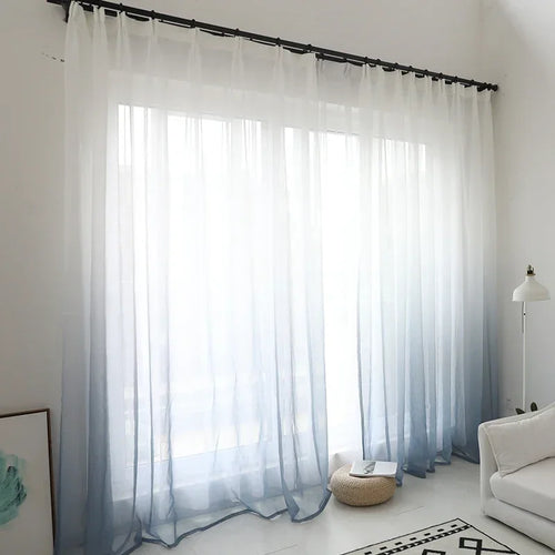 Voilage rideau tulle dégradé moderne salon chambre fenêtre - vue 8 sur 11