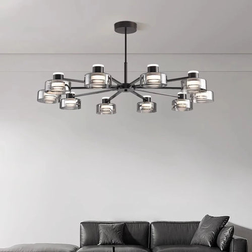 Modern new LED Italian full copper living room chandelier designer home dining room, kitchen bar lamp bedroom glass chandelier - vue 3 sur 11