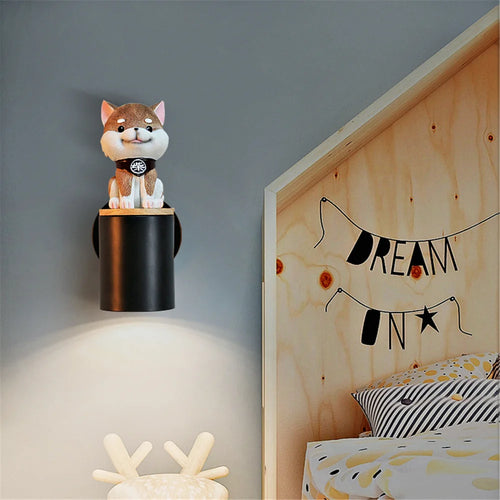 applique murale led créative chat et chien pour enfants - vue 11 sur 12