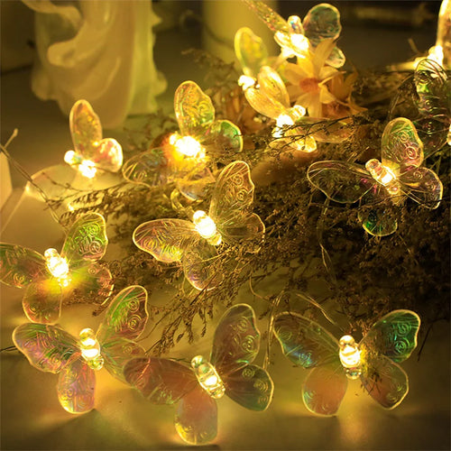 guirlande lumineuse papillon à led pour décoration festive - vue 2 sur 8