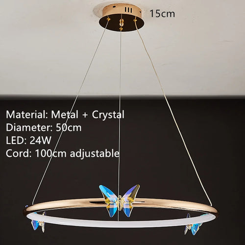 applique murale led papillon en cristal design moderne - vue 16 sur 19