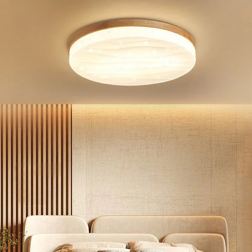 plafonniers led minimaliste en bois massif pour entrée - vue 3 sur 14