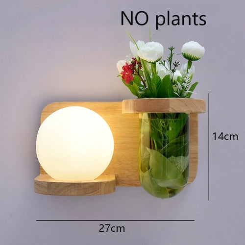 applique murale led en bois avec pot de plante nordique - vue 22 sur 23