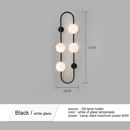 applique murale moderne en verre blanc pour décoration intérieure - vue 10 sur 9