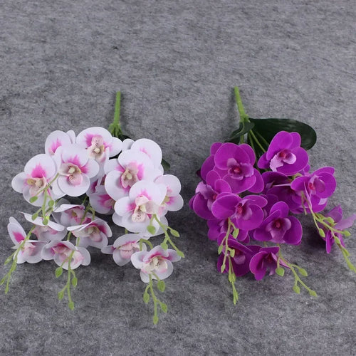 fleurs artificielles 3d décoration orchidée papillon phalaenopsis faux fleurs - vue 5 sur 17