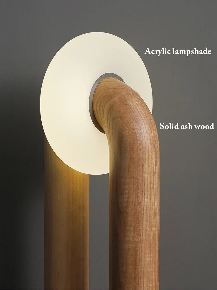 lampe de chevet rétro japonaise en bois design artistique tactile et variable - vue 5 sur 9