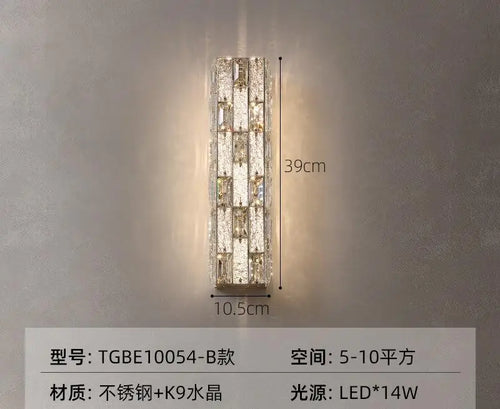 applique murale en cristal avec éclairage moderne pour décoration intérieure - vue 11 sur 12
