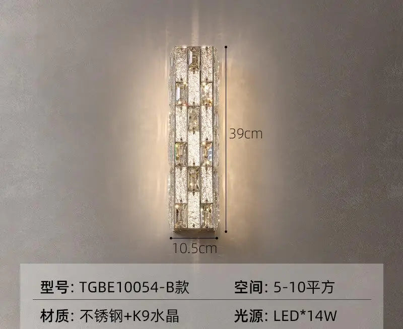 applique murale en cristal avec éclairage moderne pour décoration intérieure - vue 10 sur 12