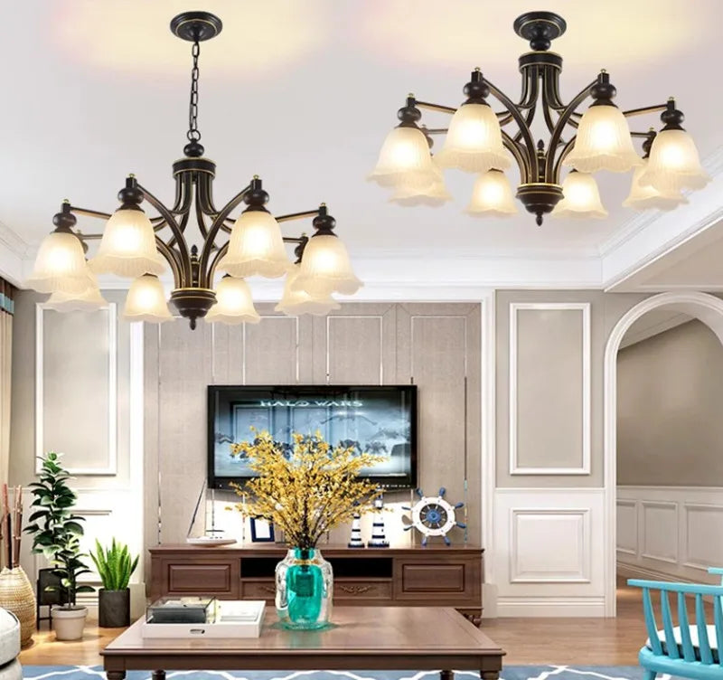 lustre rétro de style campagnard pour décoration intérieure - vue 4 sur 8