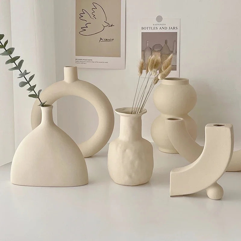 vase en céramique moderne pour fleurs séchées décoration intérieure - vue 1 sur 16