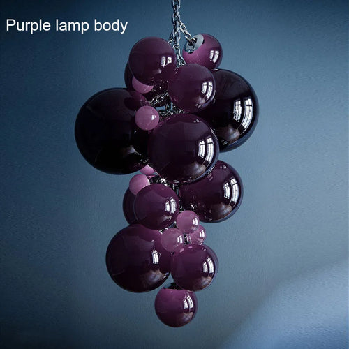 suspension en verre design italien style raisin lumineux - vue 12 sur 11