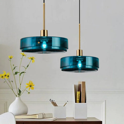 suspension design nordique en verre moderne pour loft et bar - vue 8 sur 8
