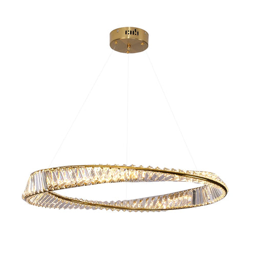 Crystal LED Chandelier for Living Room Kitchen Bedroom Ceiling Pendant Lamp, Gold Modern Remote Control Hanging Light - vue 2 sur 11