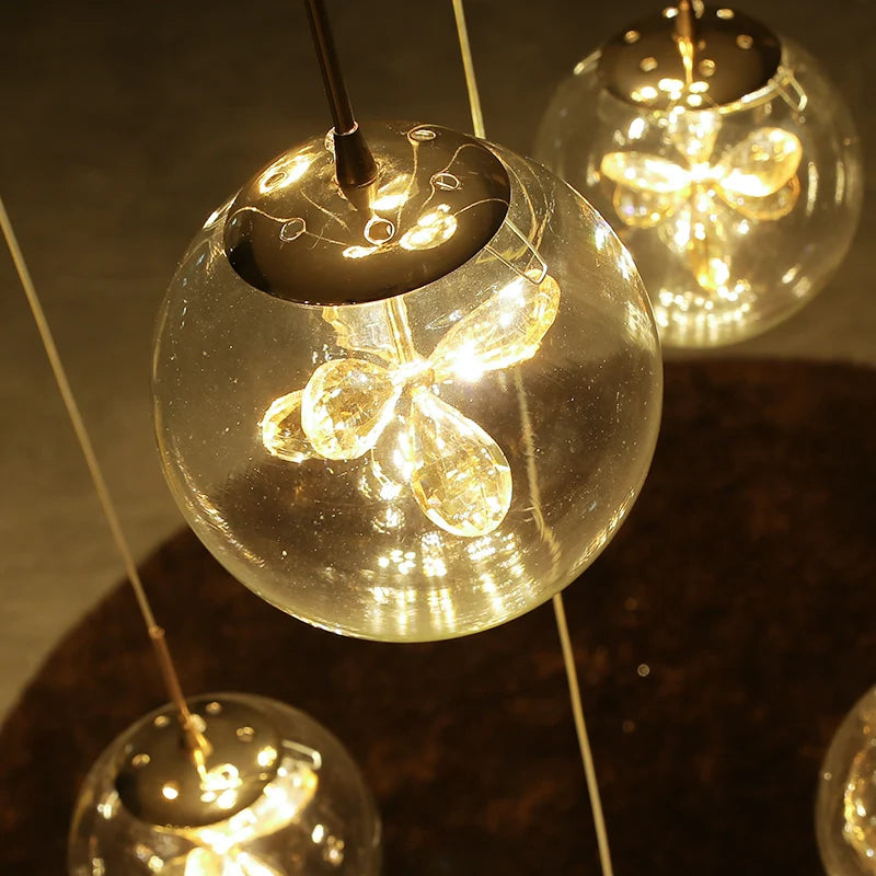 Remote control stair chandelier Nordic creative duplex dining room light lift high living room, apartment decorative chandelier - vue 5 sur 20
