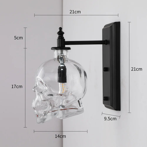 applique murale led industrielle tête de mort rétro - vue 6 sur 10