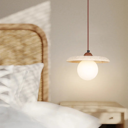 lustre led vintage avec suspension en pierre naturelle - vue 3 sur 6