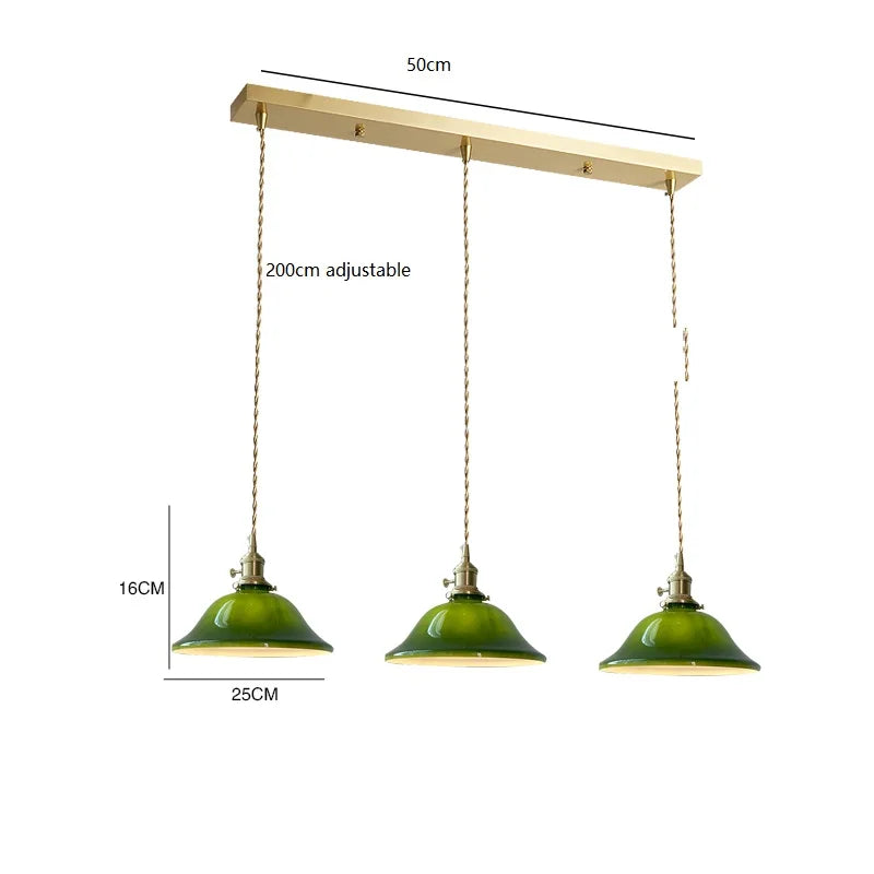 Suspension vintage style américain en cuivre bois et verre - vue 30 sur 30