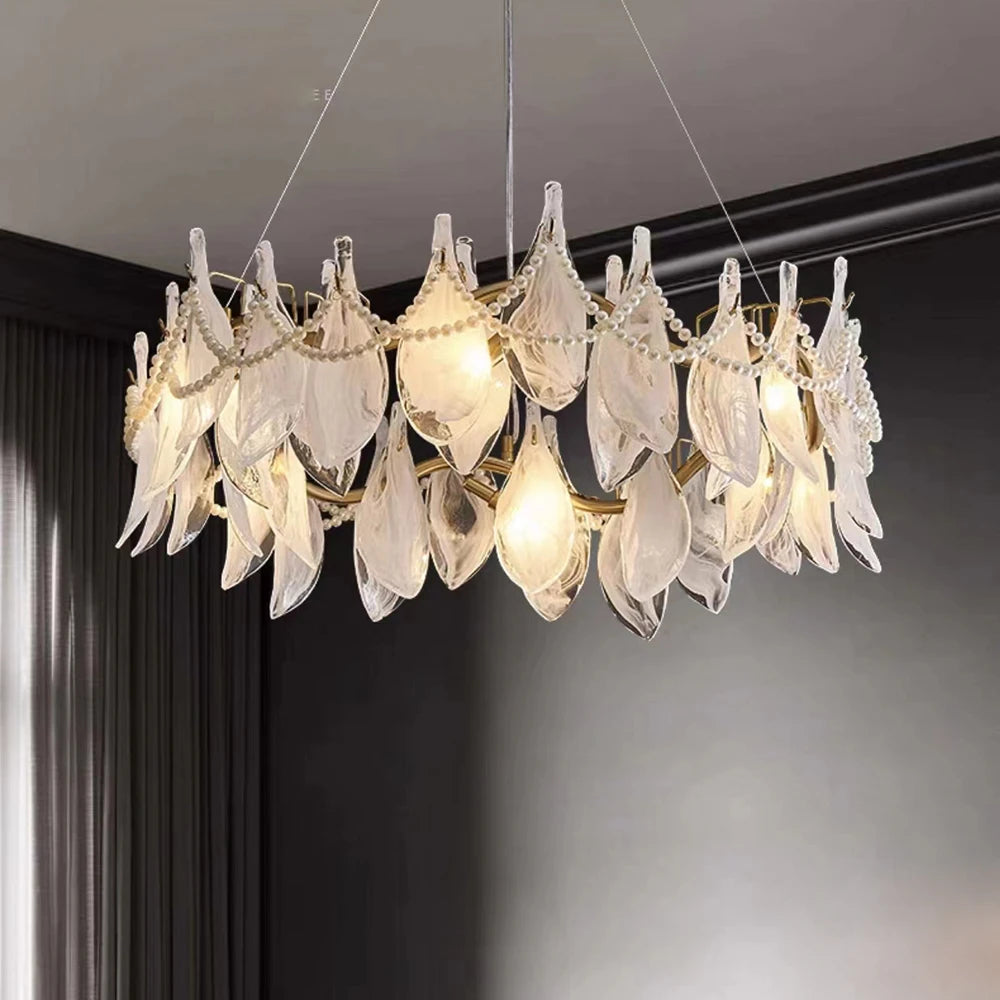 lustre créatif postmoderne en verre dépoli suspendu - vue 2 sur 10