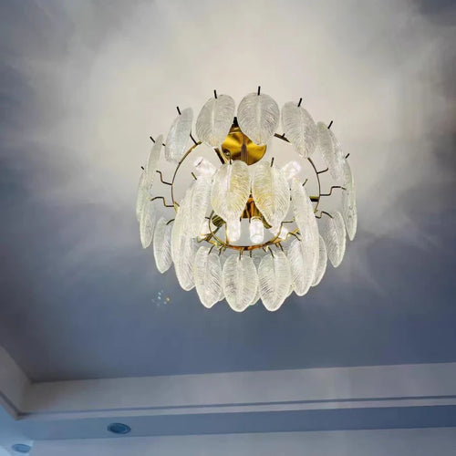 suspension romantique en verre et plumes design moderne minimaliste - vue 6 sur 9