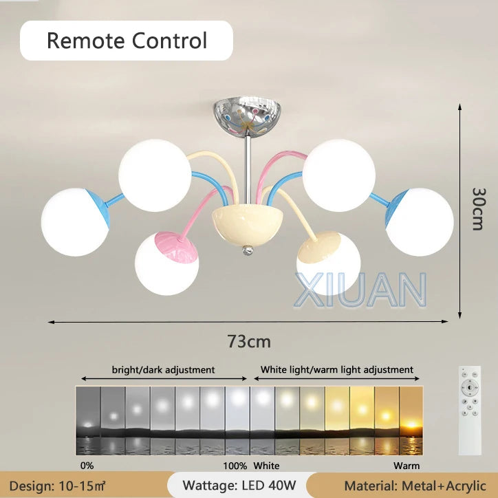 lustre bulle coloré moderne pour intérieur suspendu