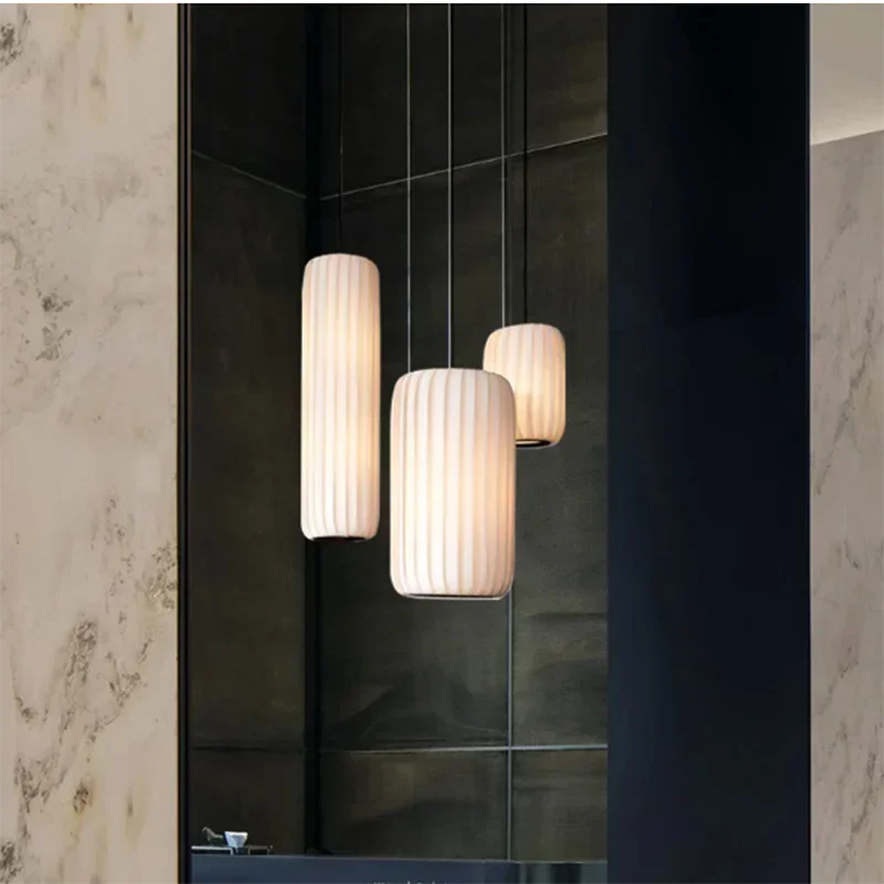 suspension en tissu japonais luminaires artistiques modernes minimalistes - vue 5 sur 9