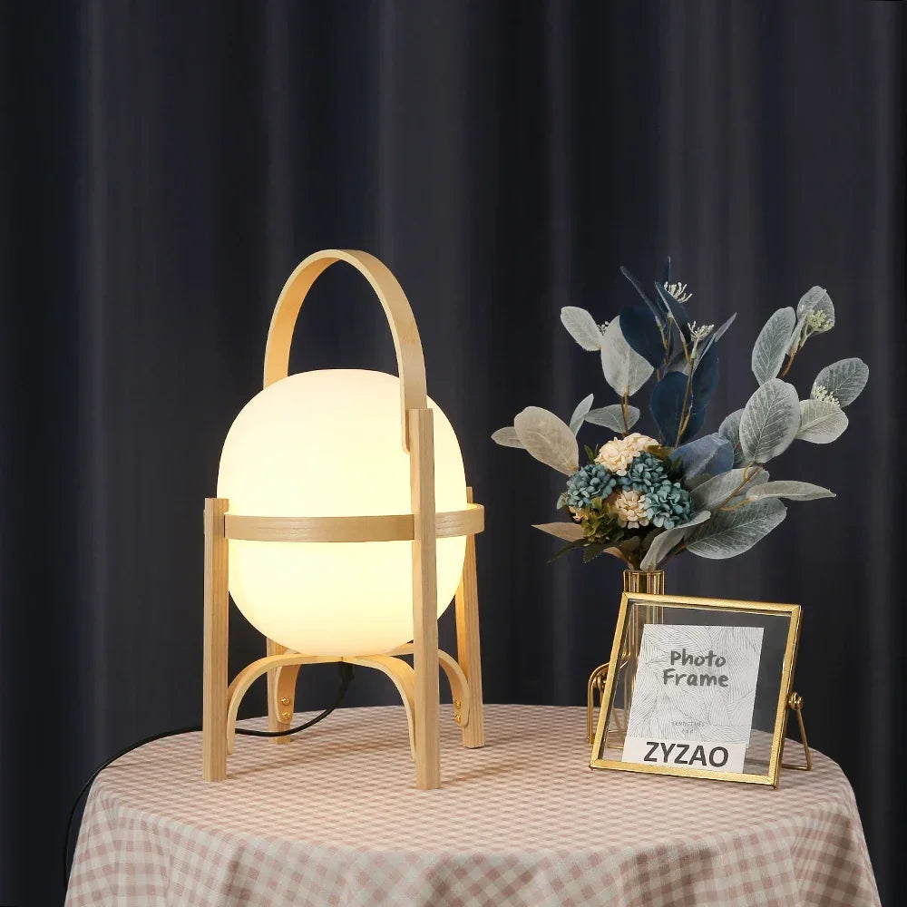 lampe de table moderne en bois simple led pour lecture - vue 6 sur 8