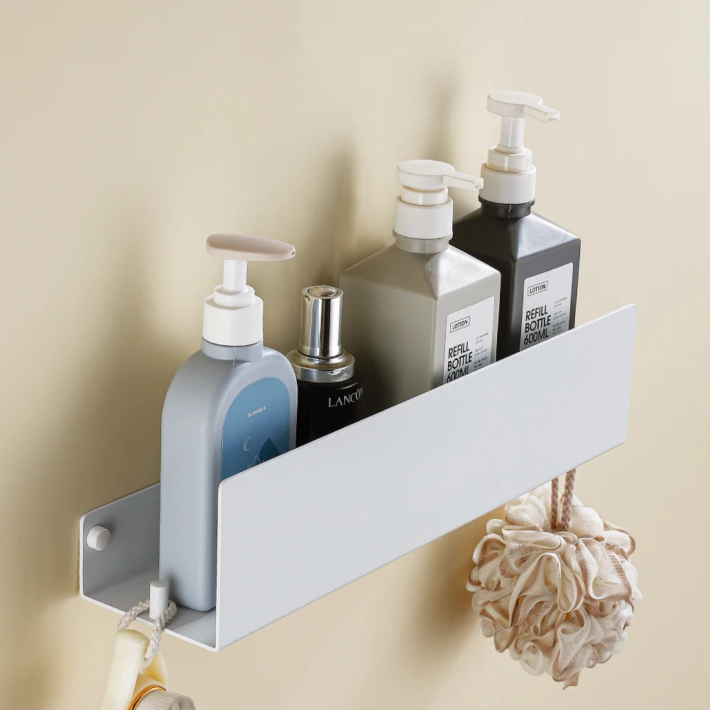 etagère de douche avec crochet pour articles de bain et cuisine - vue 3 sur 15