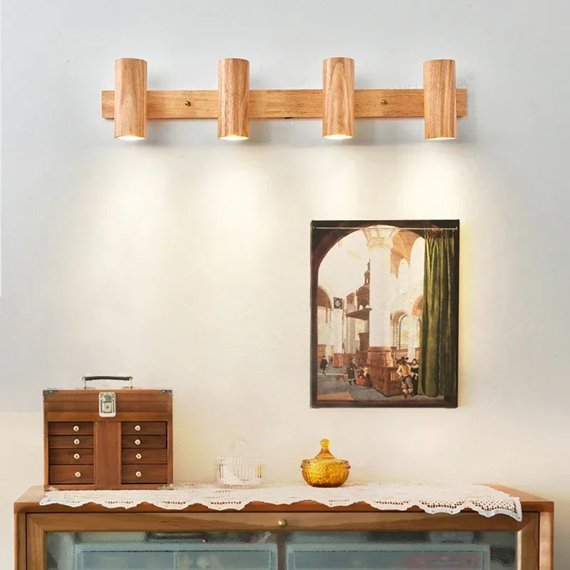 applique murale en bois nordique à led design moderne pour intérieur - vue 1 sur 10