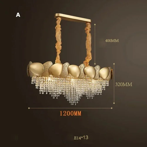 lustre moderne en cristal pampilles et acier inoxydable - vue 9 sur 16