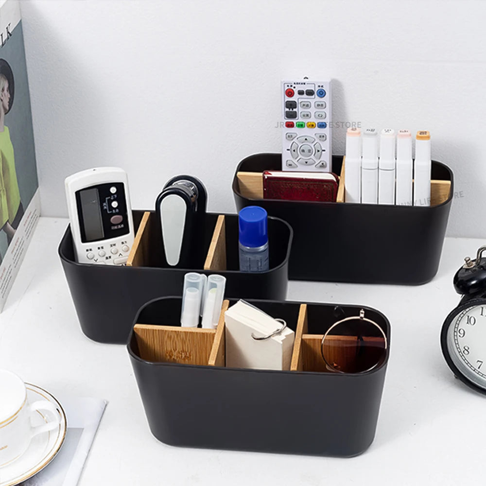porte-brosse à dents en bambou et rangement accessoires salle de bain - vue 3 sur 11
