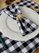 Serviette de table motif carreaux style moderne polyester