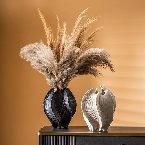 vase en céramique artisanat abstrait pour décoration florale - vue 3 sur 13