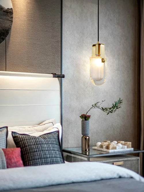 lustre en cristal cuivre design nordique pour intérieur moderne - vue 2 sur 7