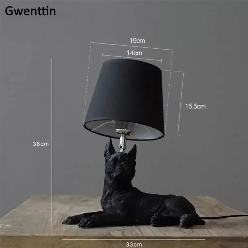lampe de table moderne pour chiot en résine décorative - vue 12 sur 16