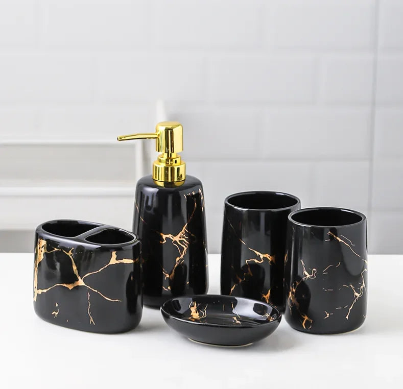 ensemble décoratif en céramique pour salle de bain avec accessoires - vue 22 sur 24