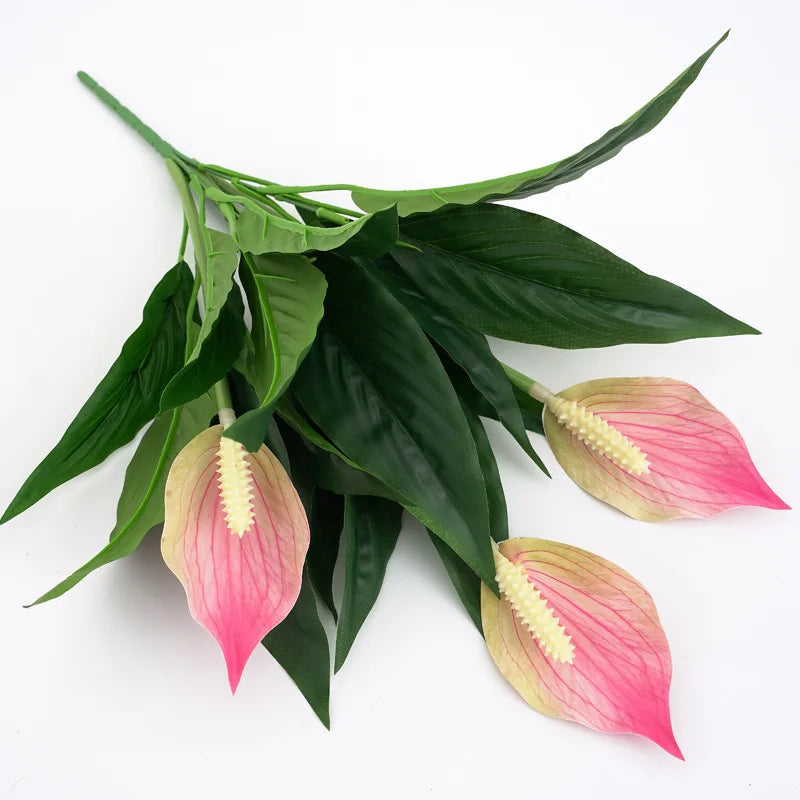 plantes artificielles tropicales monstera anthurium pour décoration intérieure - vue 3 sur 12