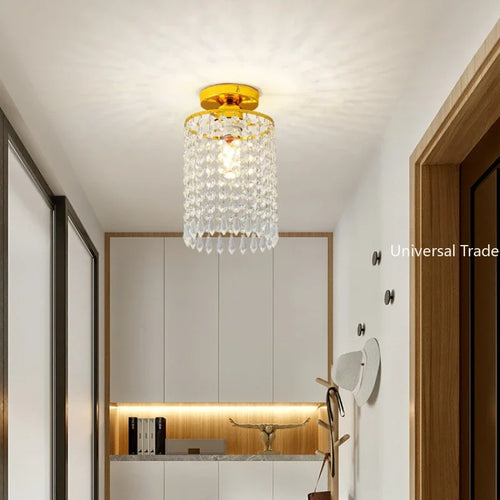 plafonnier led en cristal k9 avec structure en acier inoxydable - vue 4 sur 4
