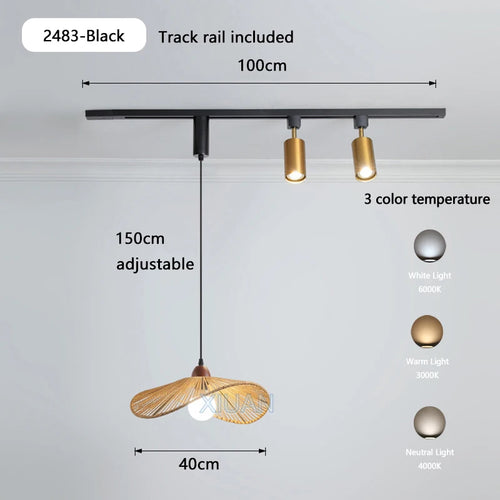 table à manger wabi-sabi rétro éclairage led sur rail - vue 16 sur 17