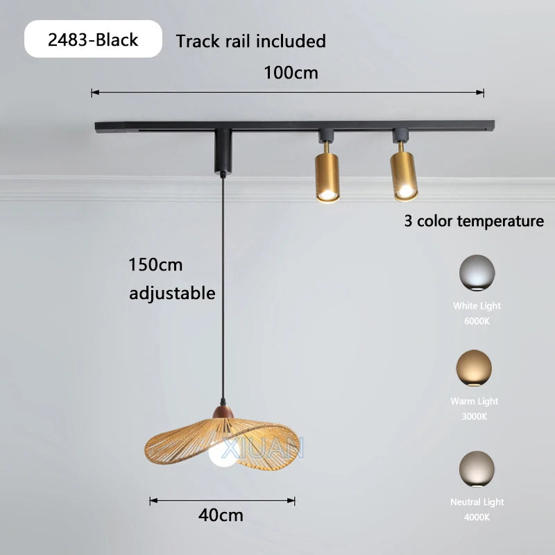 table à manger wabi-sabi rétro éclairage led sur rail - vue 15 sur 17